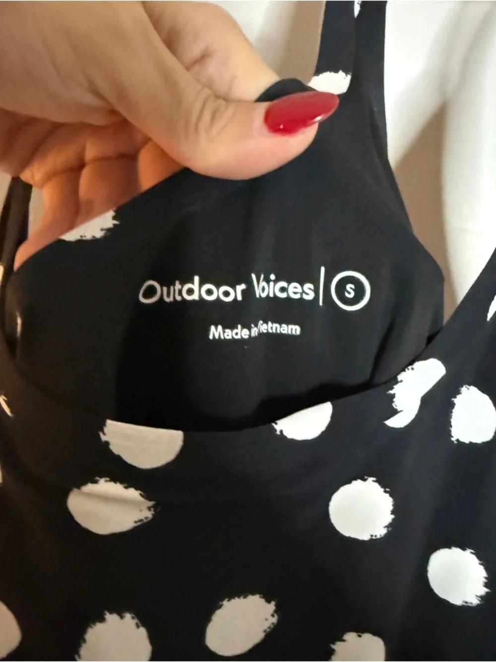 Outdoor Voices Black and White Polka Dot Exercise Dress - Picture 3 of 4